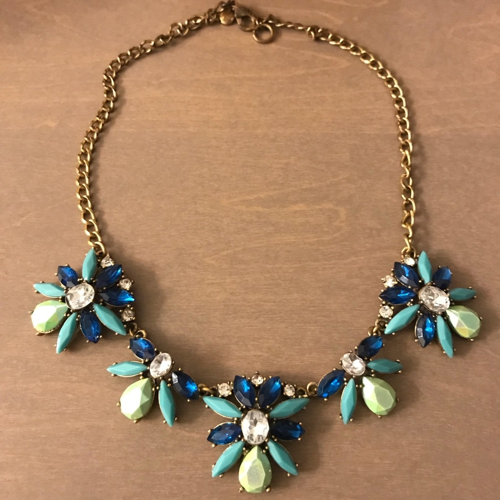 J. Crew Neon Floral Burst Necklace